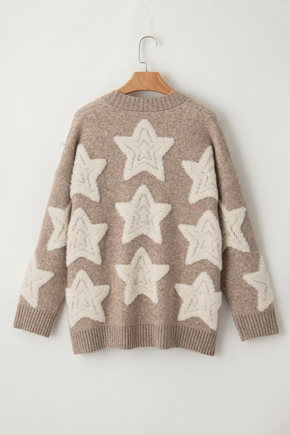 Star Button Up Long Sleeve Cardigan - ClassiQ