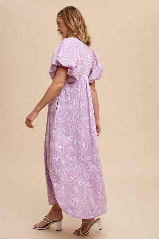 Annie Wear Floral Smock Detail Puff Sleeve Dress - ClassiQ