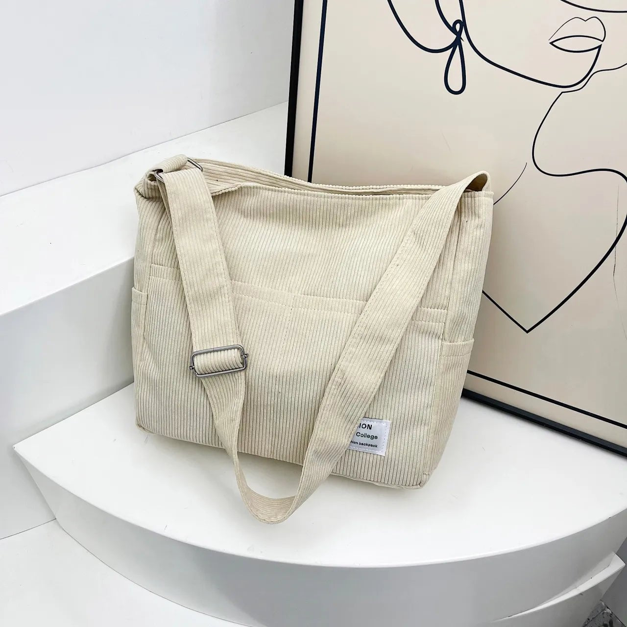 Corduroy Crossbody Messenger BagBag