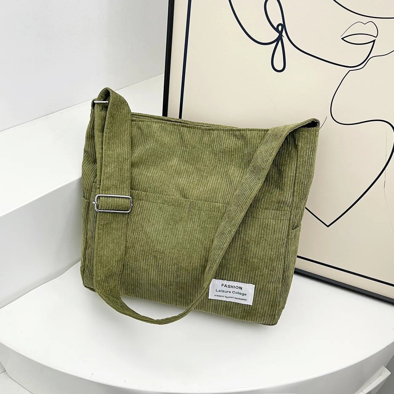 Corduroy Crossbody Messenger BagBag