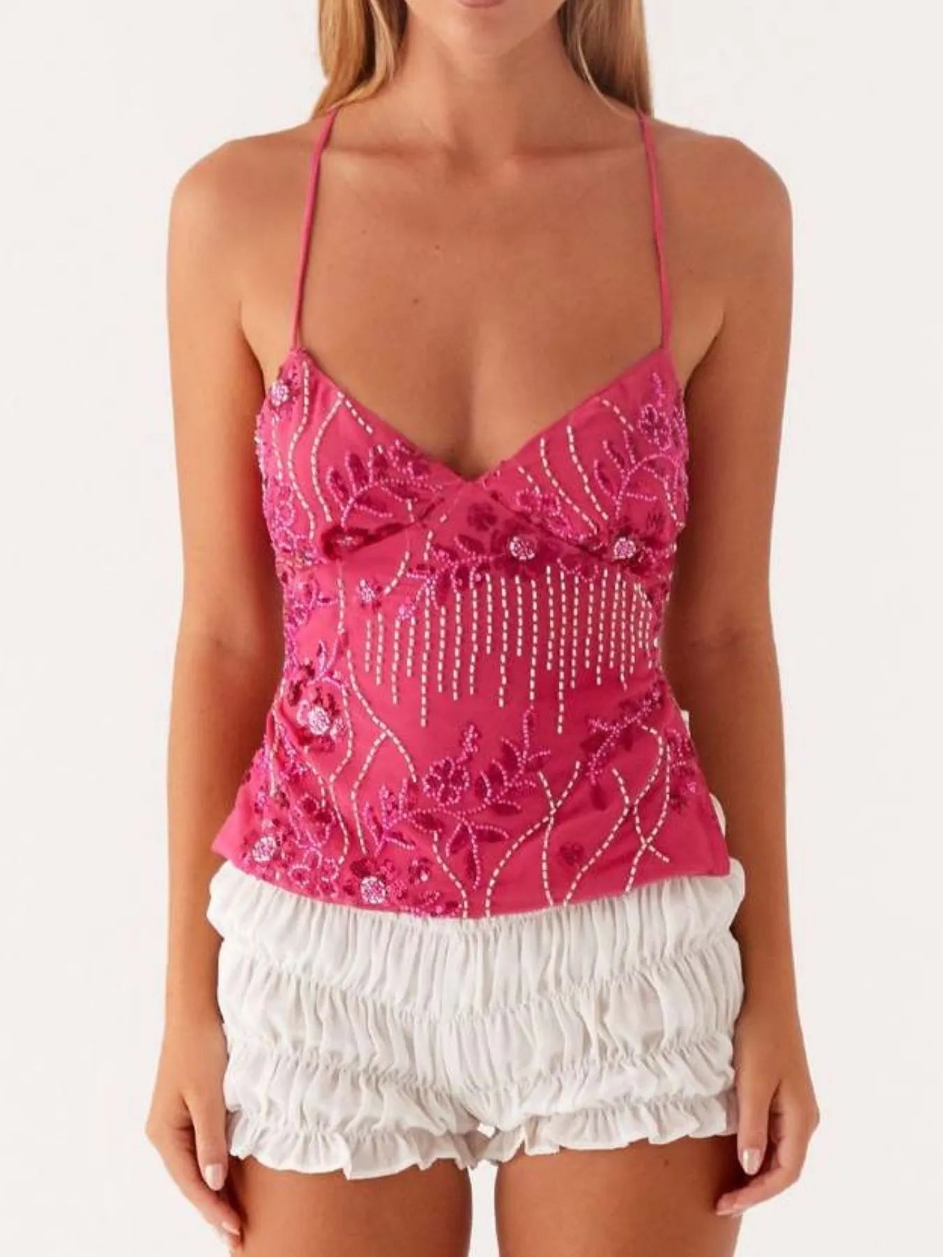 Crisscross Back V - Neck Cami