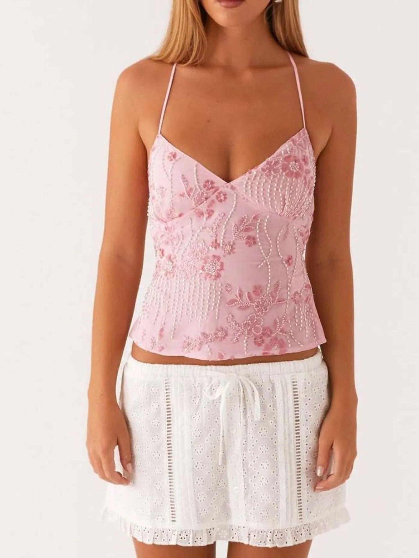 Crisscross Back V - Neck Cami