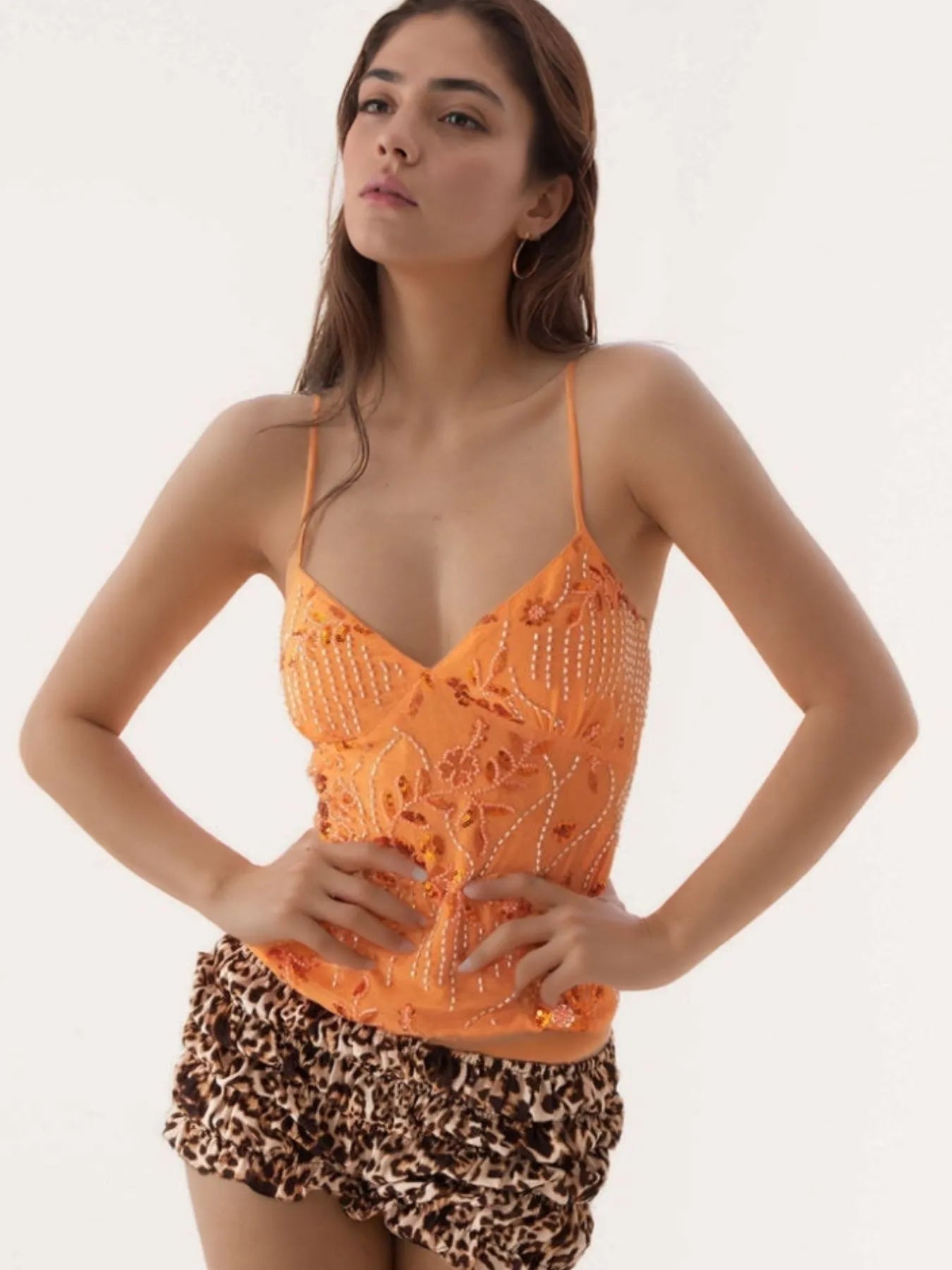 Crisscross Back V - Neck Cami