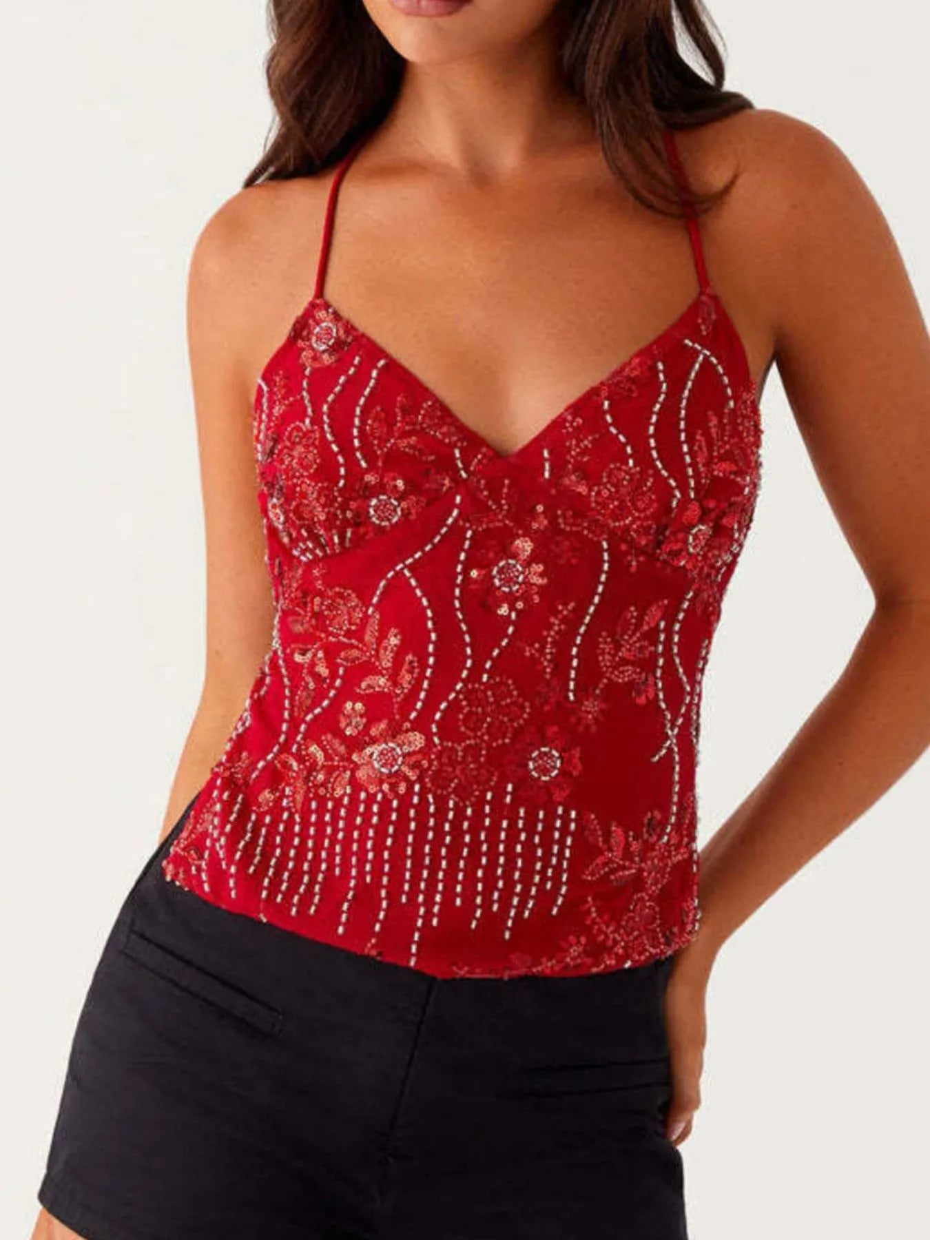 Crisscross Back V - Neck Cami