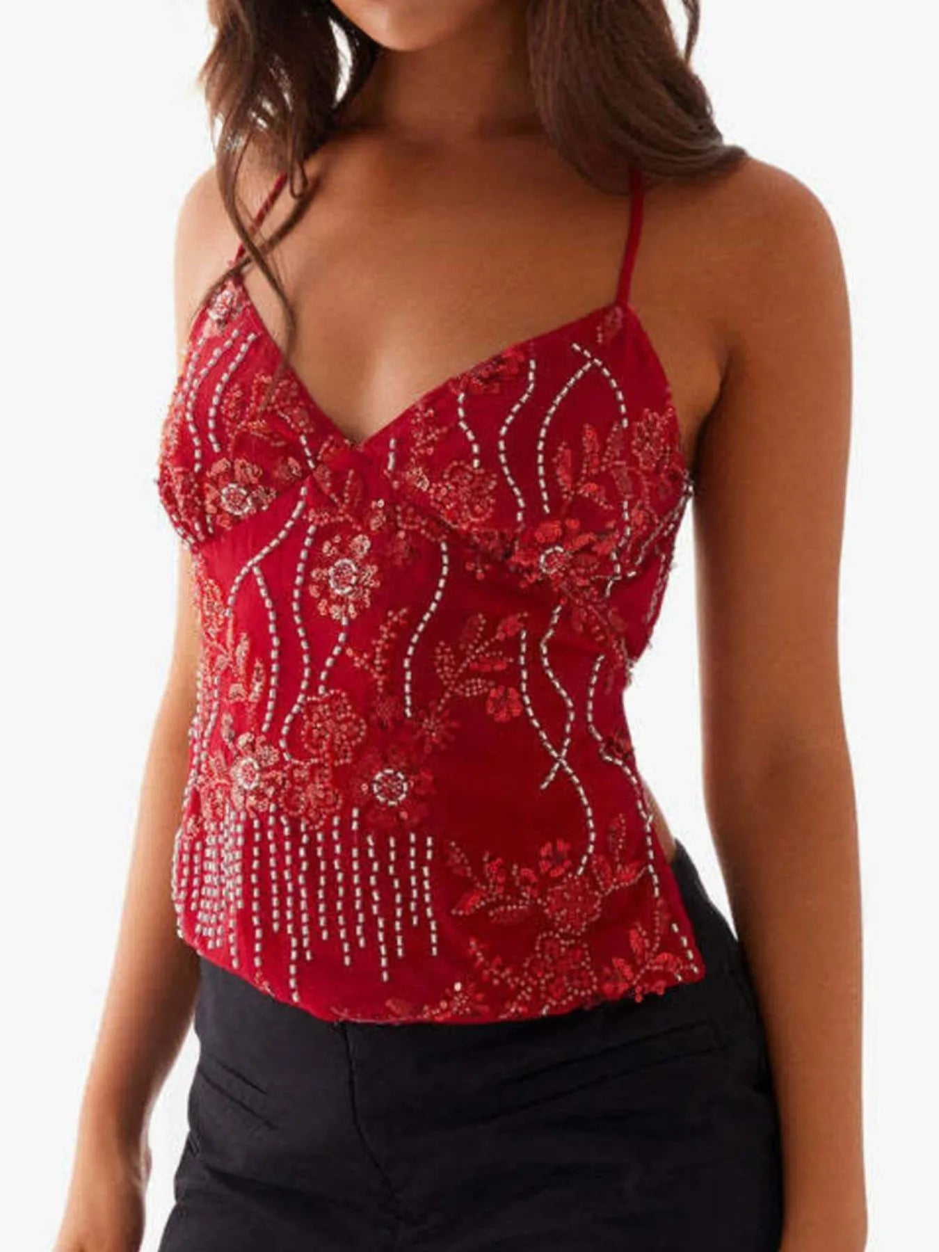 Crisscross Back V - Neck Cami