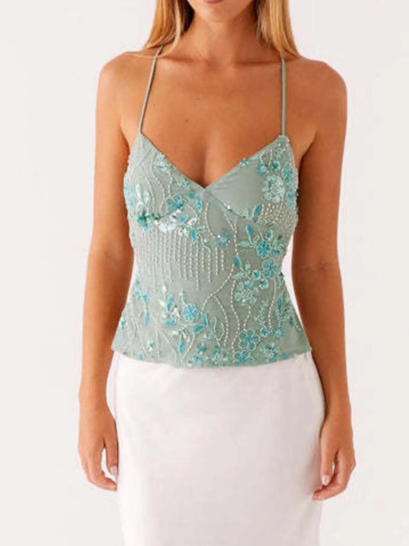 Crisscross Back V - Neck Cami