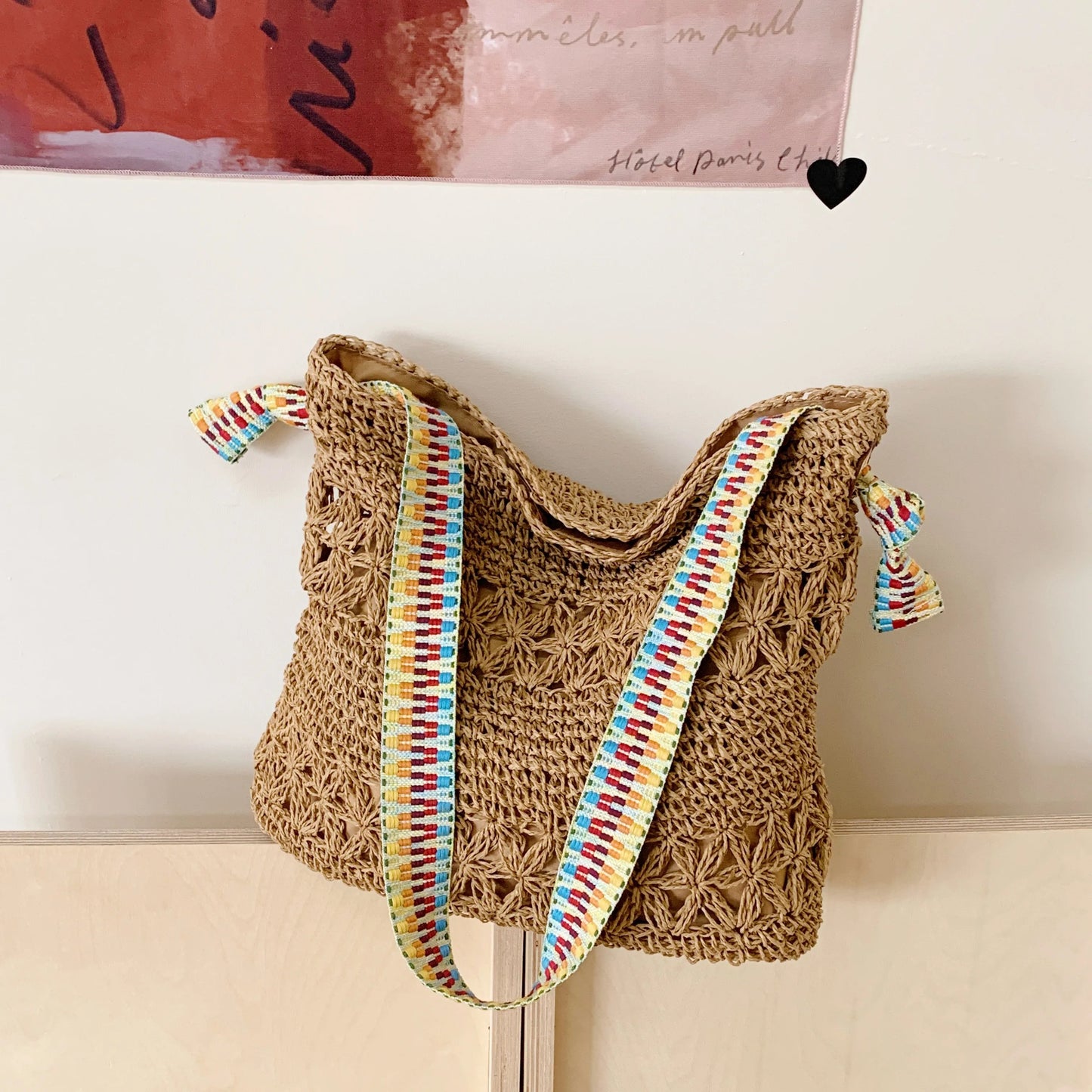 Crochet Colorful Strap Shoulder BagBag