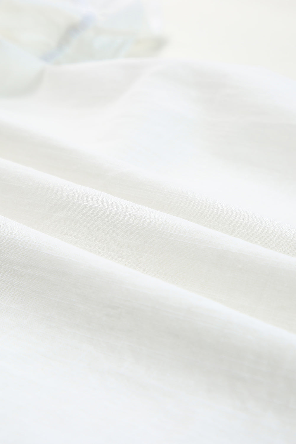 Embroidered Notched Neck Flounce Sleeve Top - Classique Collection