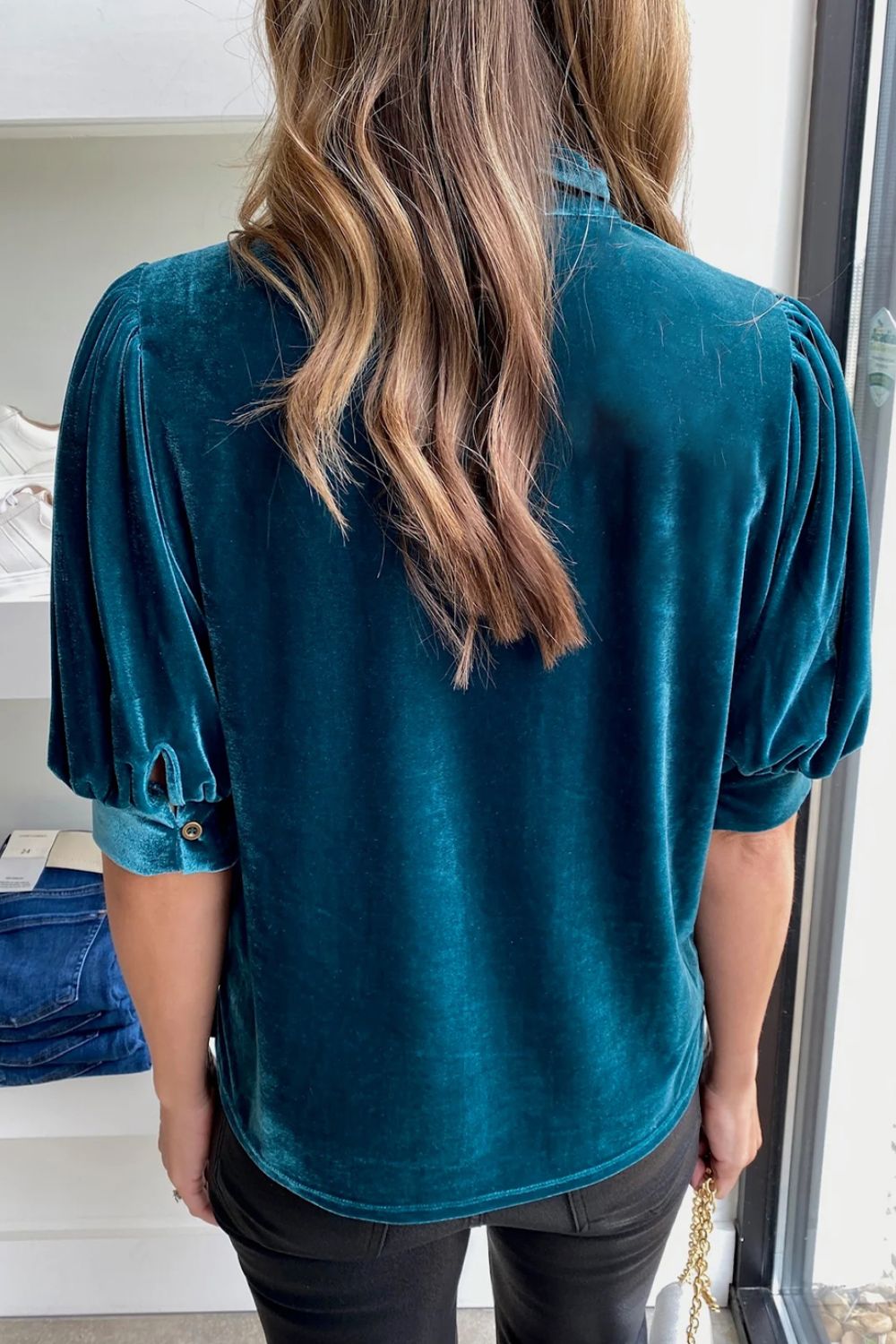 Tie Neck Half Sleeve Blouse - Classique Collection