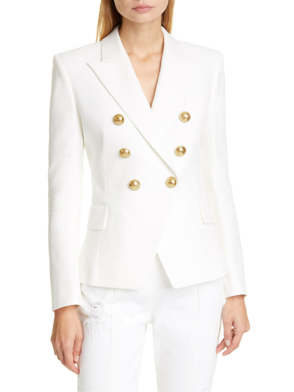 Lapel Collar Long Sleeve Blazer - Classique Collection