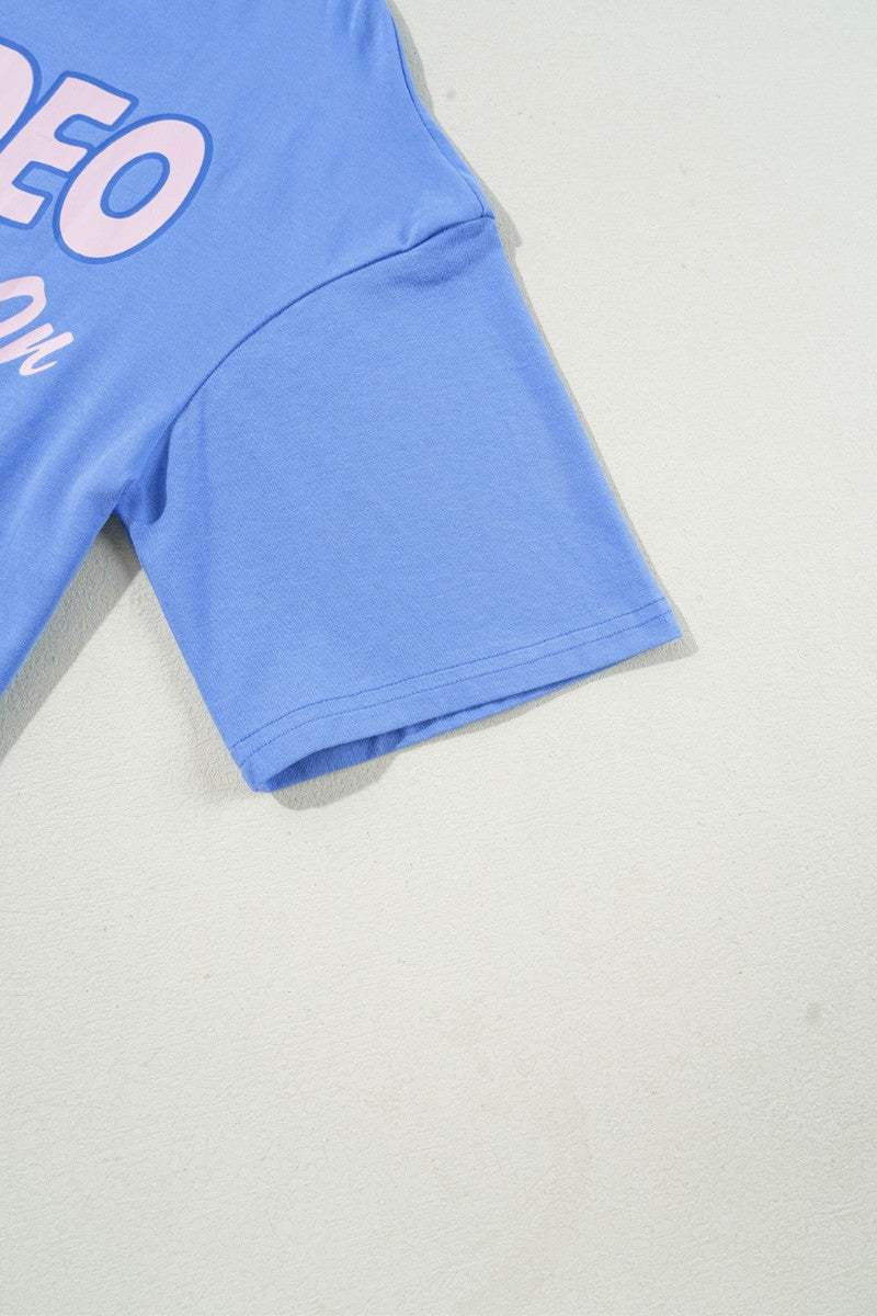 Graphic Round Neck Short Sleeve T-Shirt - ClassiQ