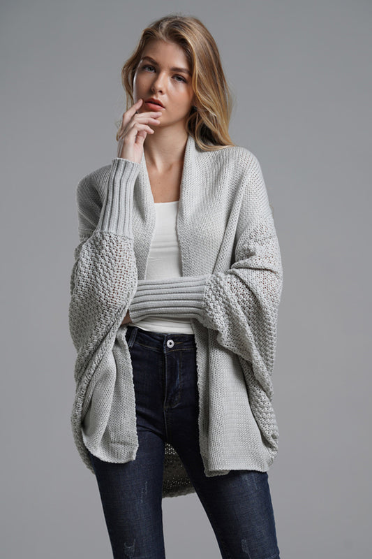 Open Front Batwing Sleeve Cardigan - ClassiQ