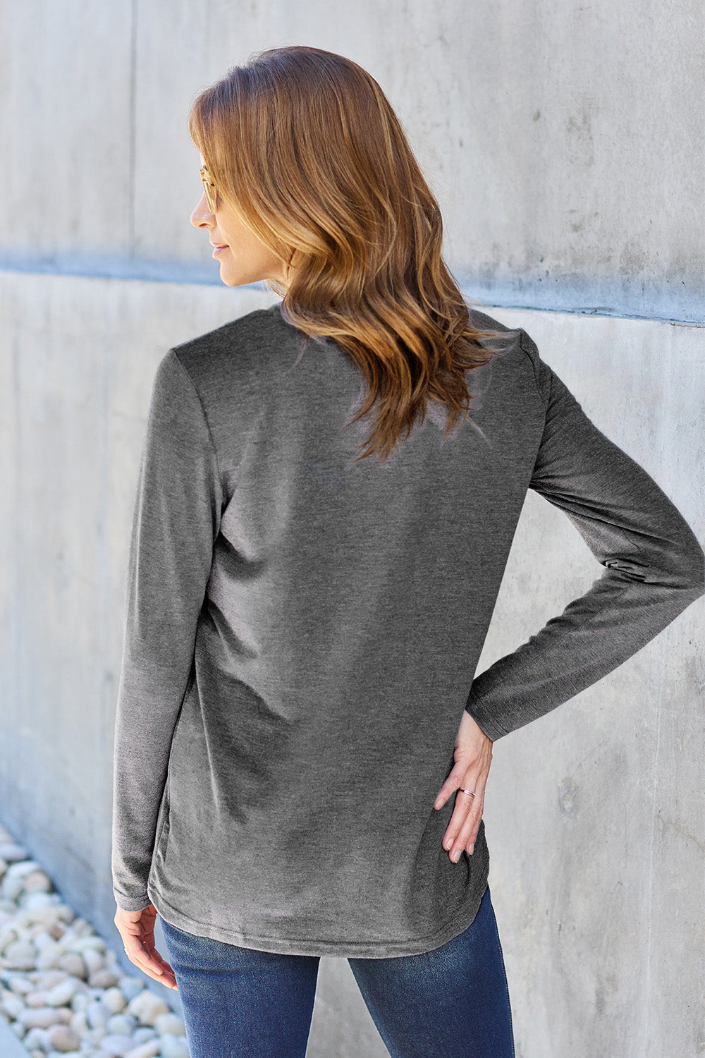 Basic Bae Full Size Round Neck Long Sleeve Top - Classique Collection