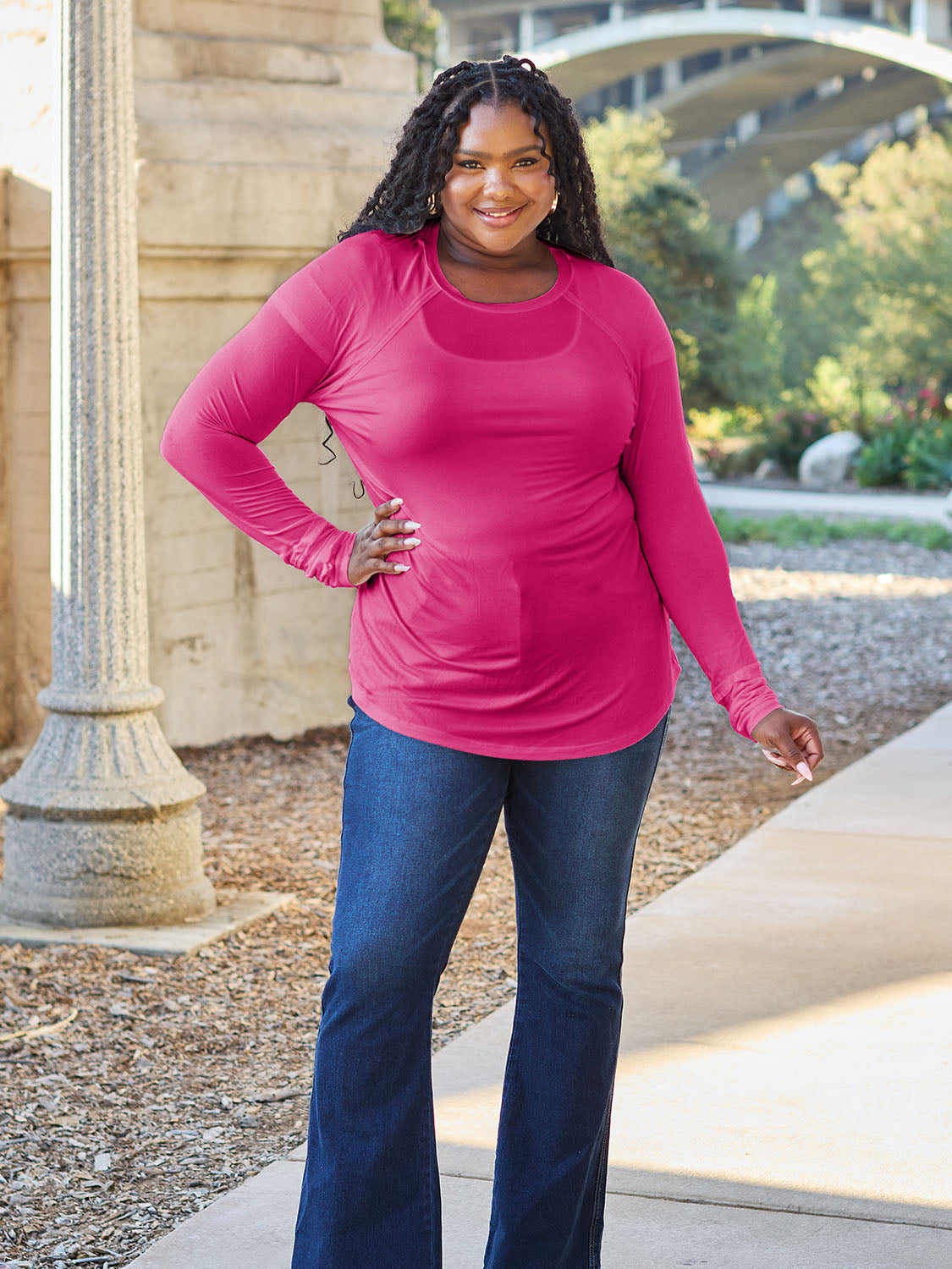 Basic Bae Full Size Round Neck Long Sleeve T-Shirt - Classique Collection