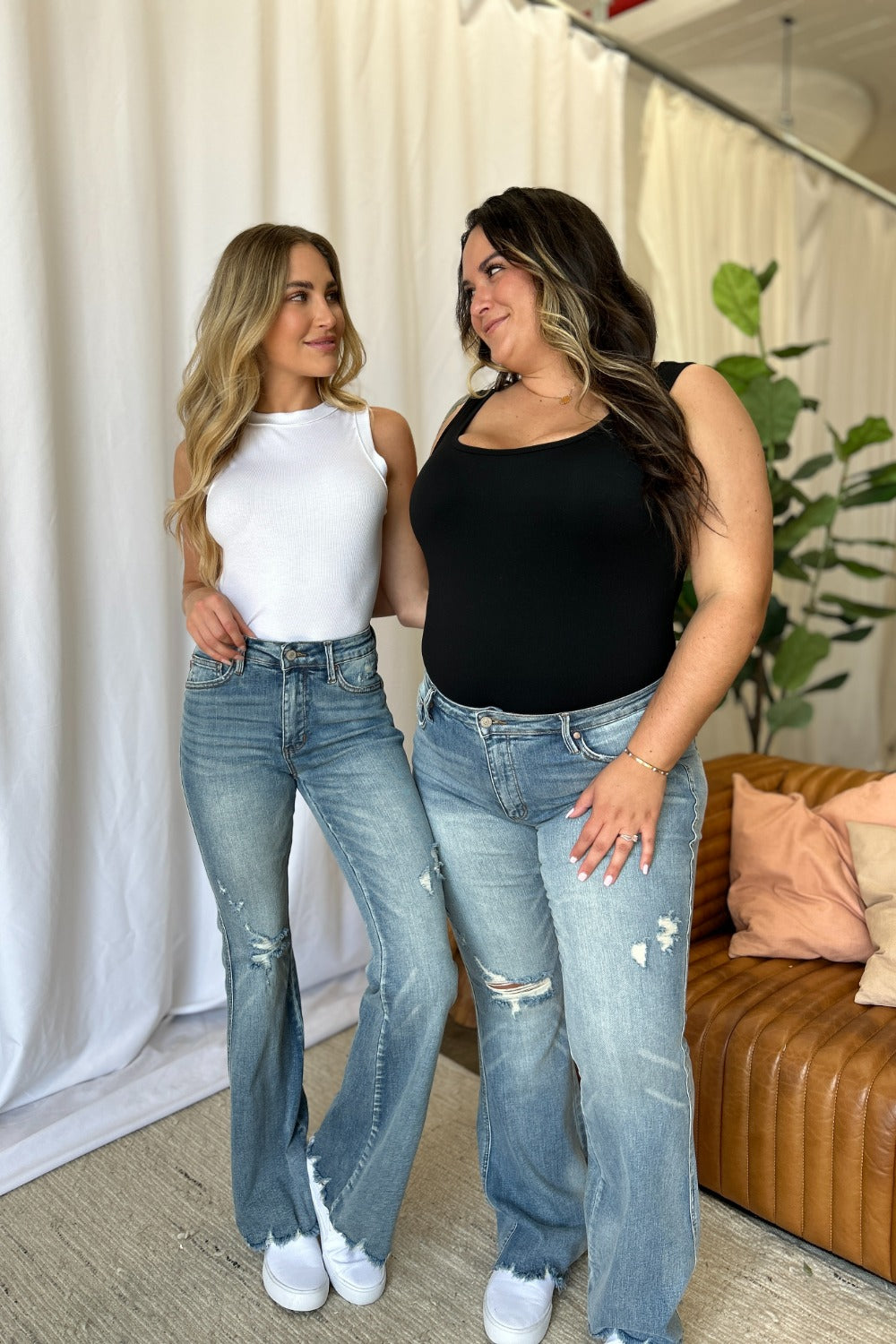 Judy Blue Full Size Medium Rise Tummy Control Destroy Flare - Classique Collection