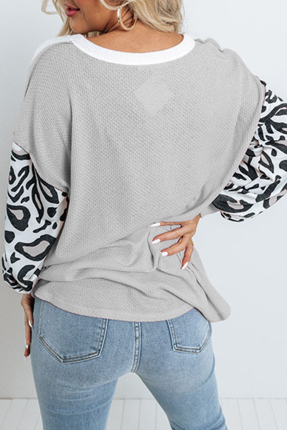 Leopard Color Block Buttoned Top - Classique Collection