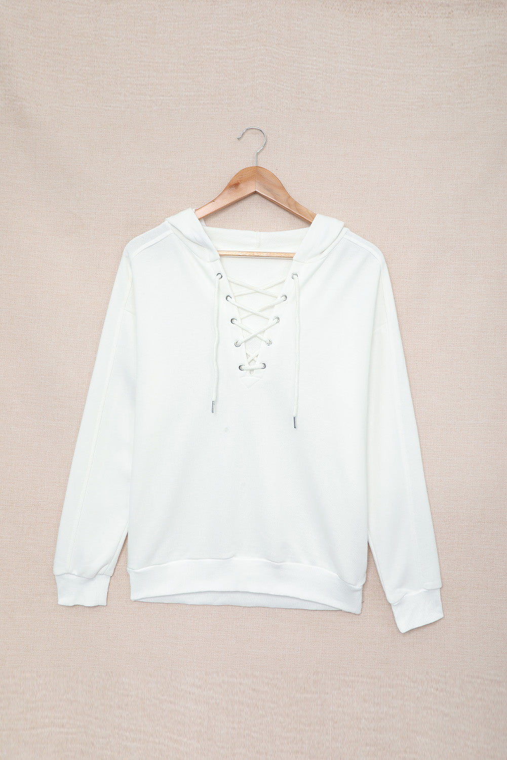Lace Up Long Sleeve Hoodie - Classique Collection
