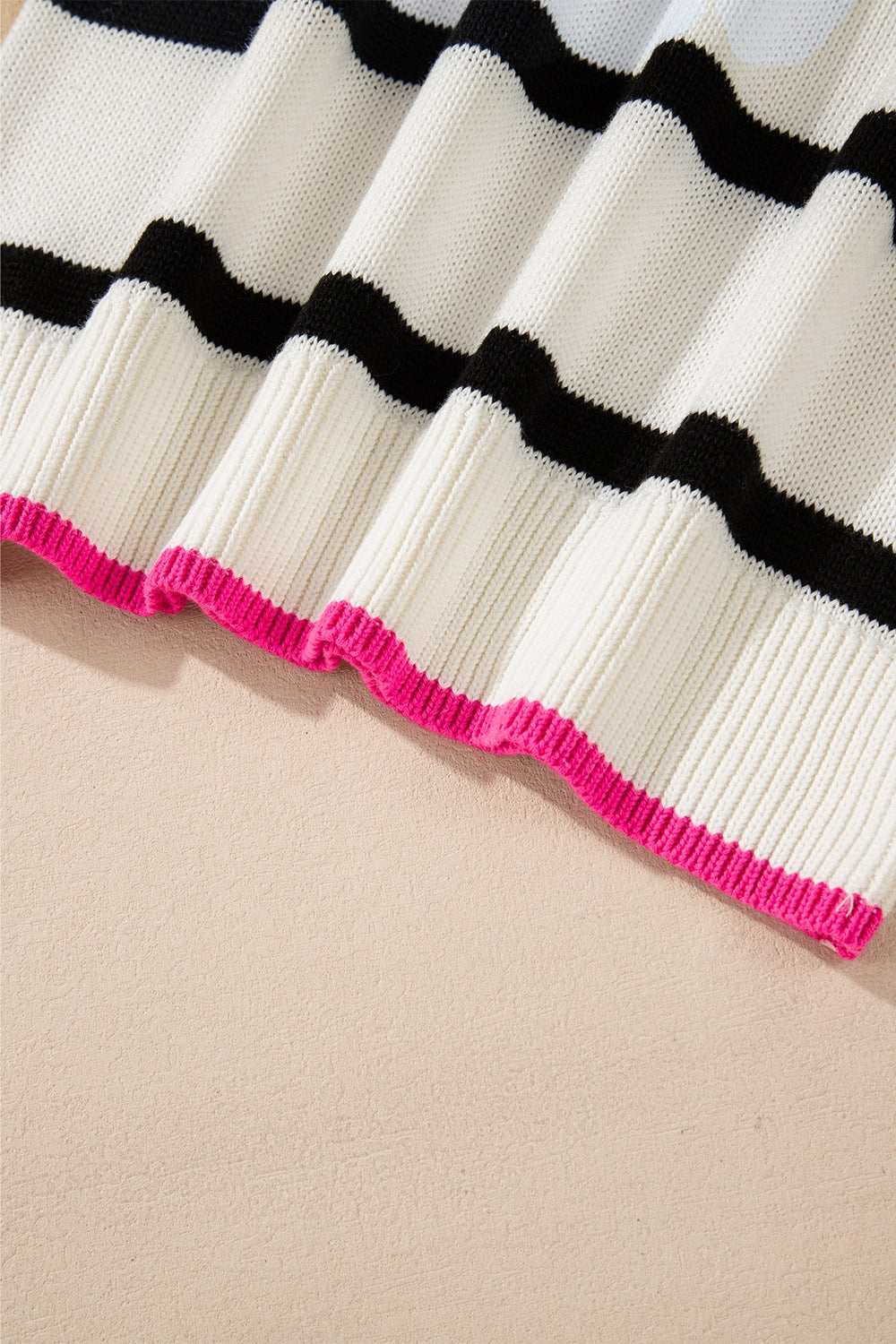 Striped Round Neck Drop Shoulder Sweater - Classique Collection
