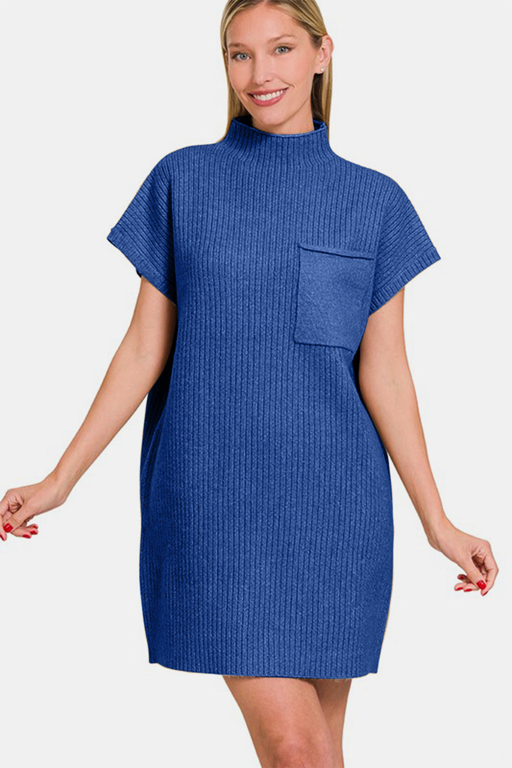 Zenana Short Sleeve Sweater Mini Dress - Classique Collection