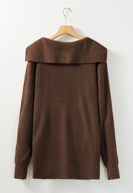 Button Down Collared Neck Cardigan - ClassiQ