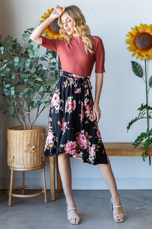 Reborn J Floral Wrap Ruffle Hem Skirt - Classique Collection