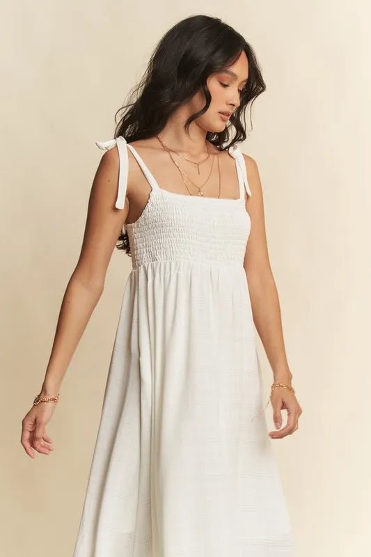Davi & Dani Smocked Sleeveless Maxi Cami Dress