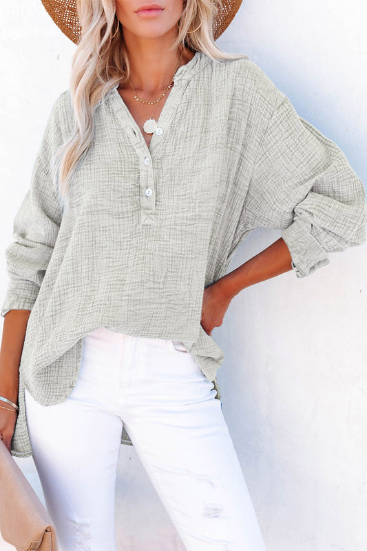 Buttoned Long Sleeve Blouse - Classique Collection