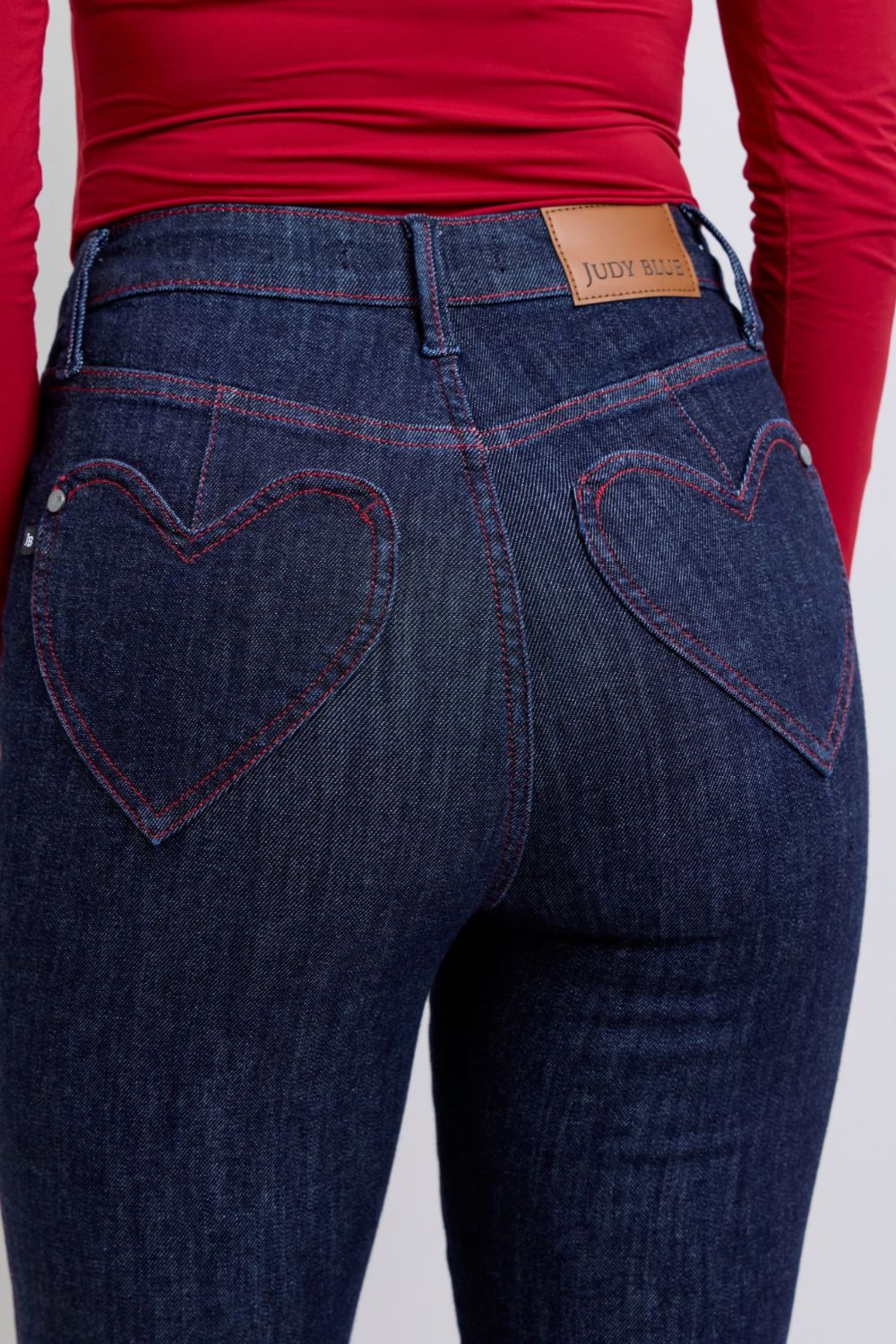 Judy Blue Full Size Heart Shaped Back Pockets Skinny Jeans - Classique Collection