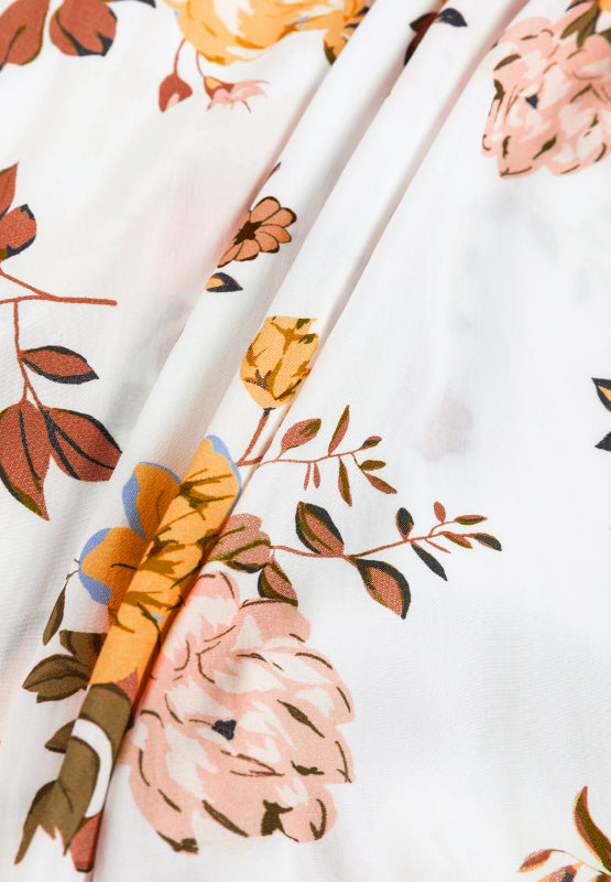 Printed V-Neck Flare Sleeve Mini Dress - Classique Collection