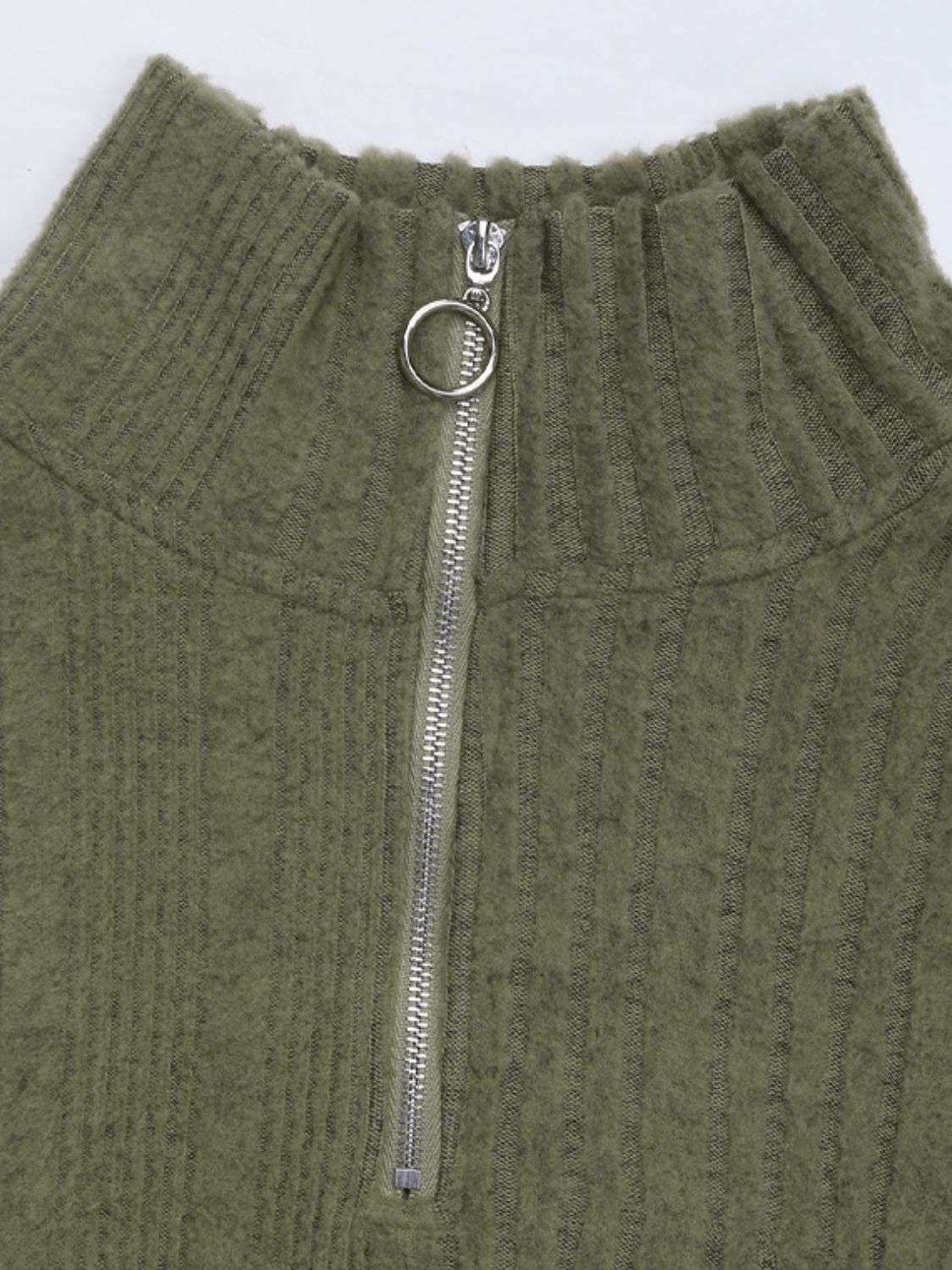 Perfee Tied Quarter Zip Long Sleeve Dress - Classique Collection