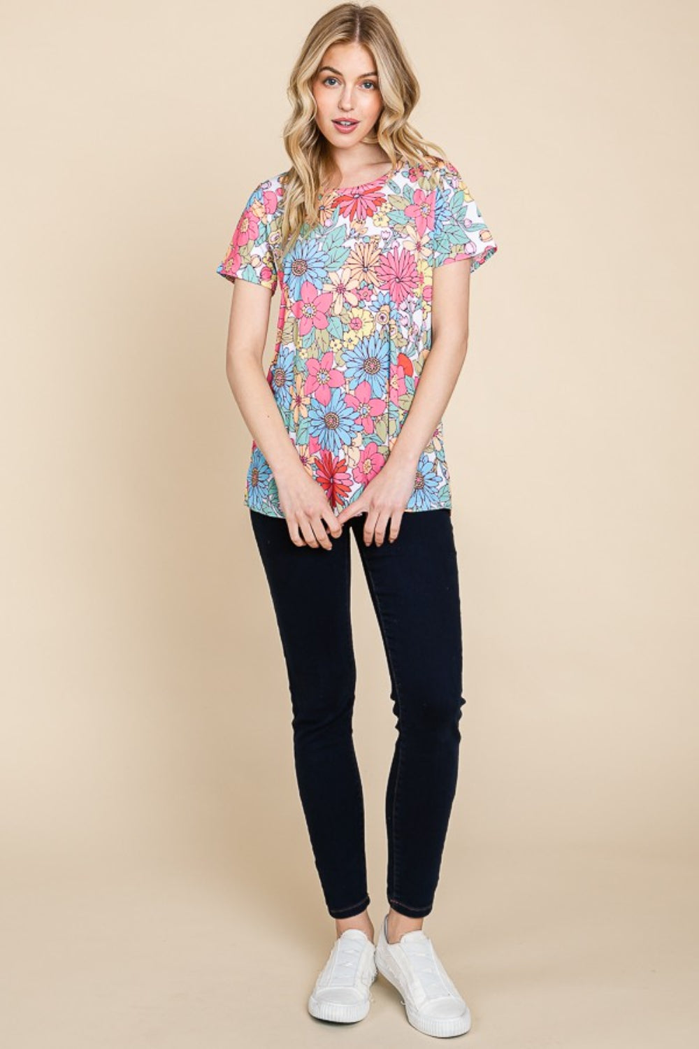BOMBOM Floral Short Sleeve T-Shirt - Classique Collection