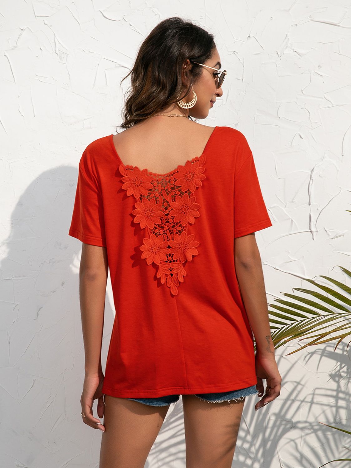 Ivy Lane Lace Trim Short Sleeve Top - Classique Collection