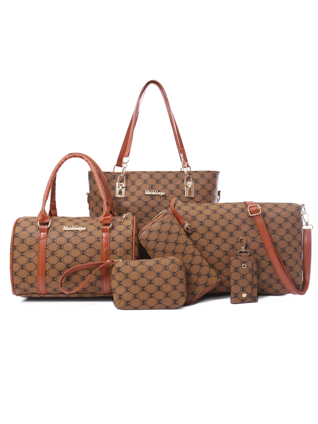 Diamond Pattern 6 - Piece Bag SetBag
