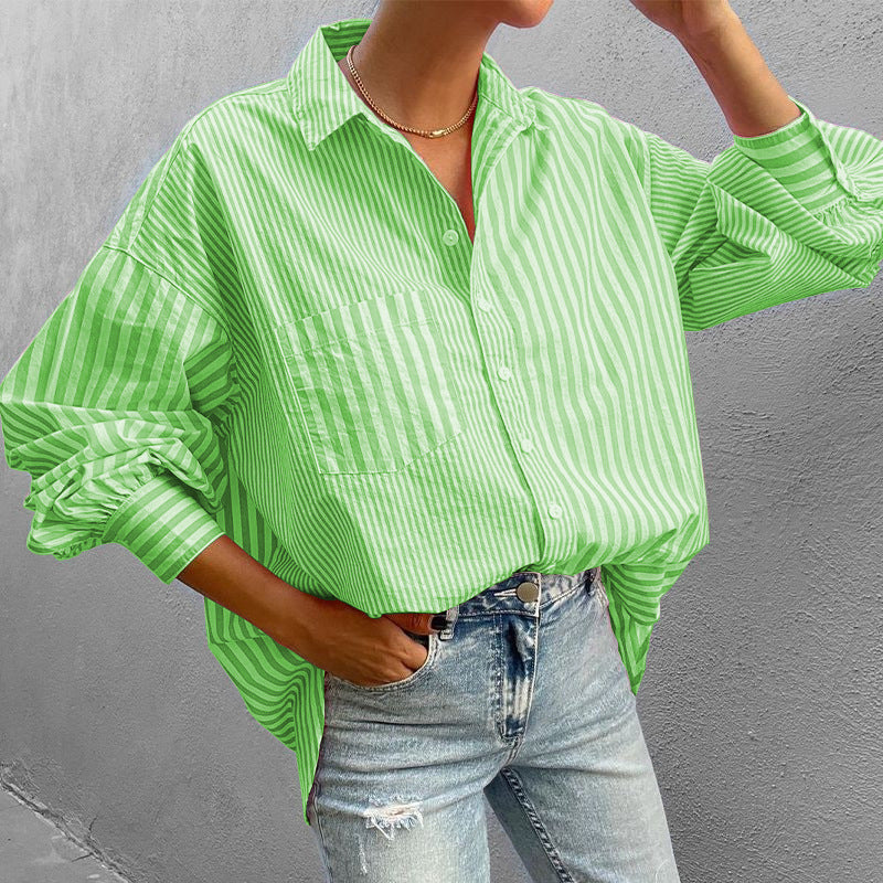 Striped Button Down Long Sleeve Shirt - Classique Collection
