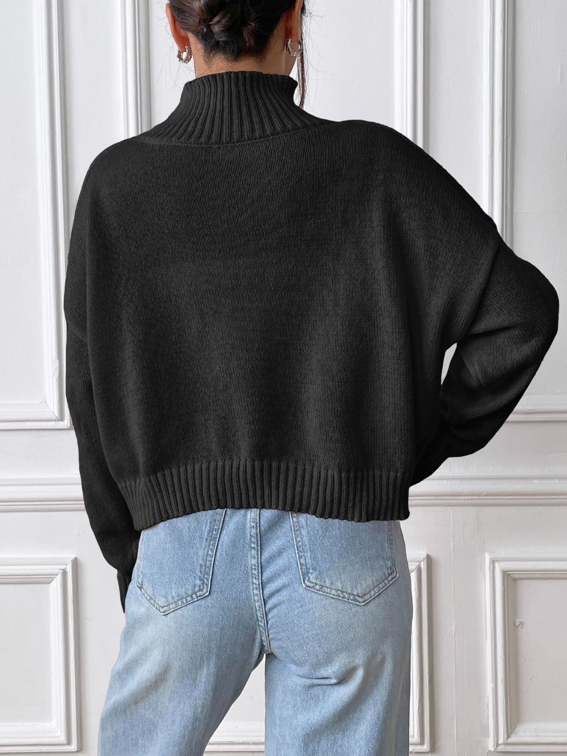 Heart Turtleneck Long Sleeve Sweater - ClassiQ