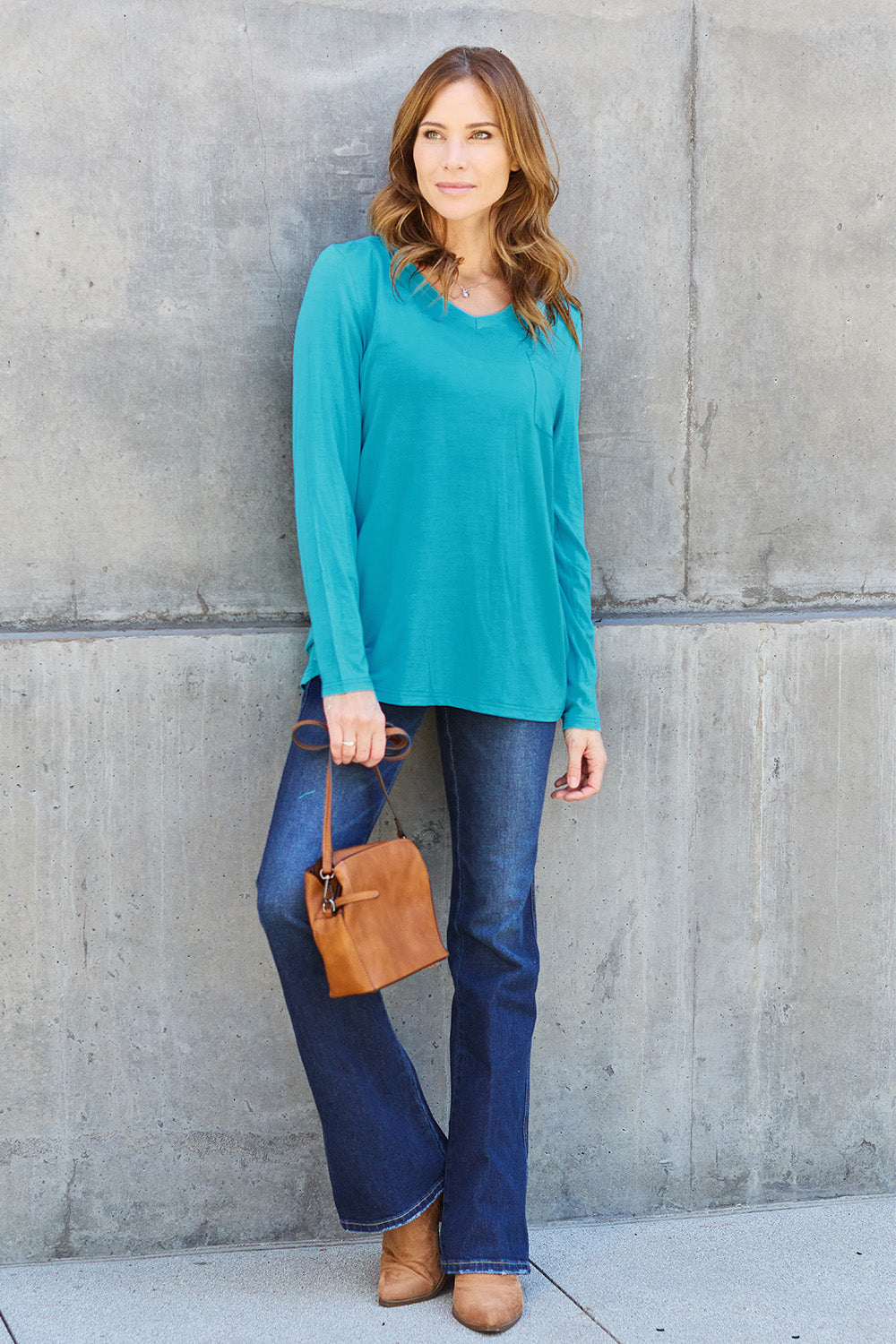 Basic Bae Full Size V-Neck Long Sleeve Top - Classique Collection