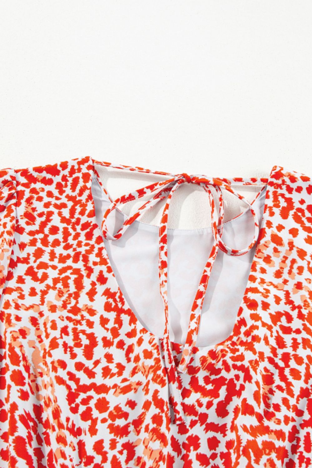 Slit Tied Printed Round Neck Mini Dress - Classique Collection