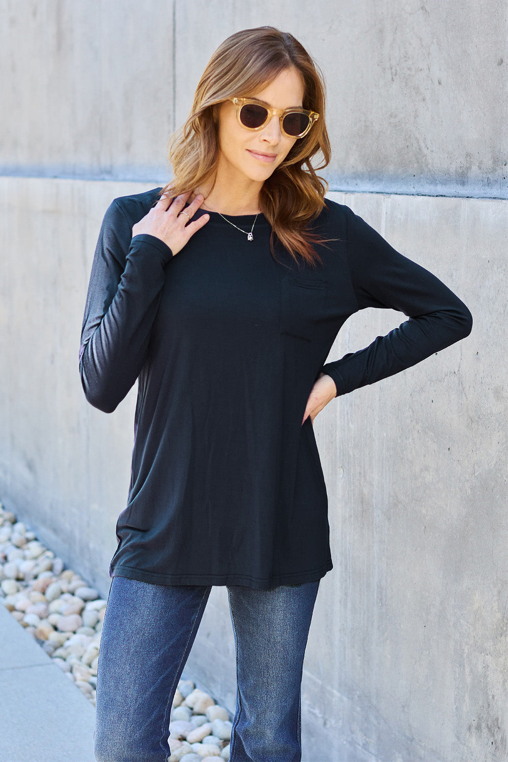 Basic Bae Full Size Round Neck Long Sleeve Top - Classique Collection