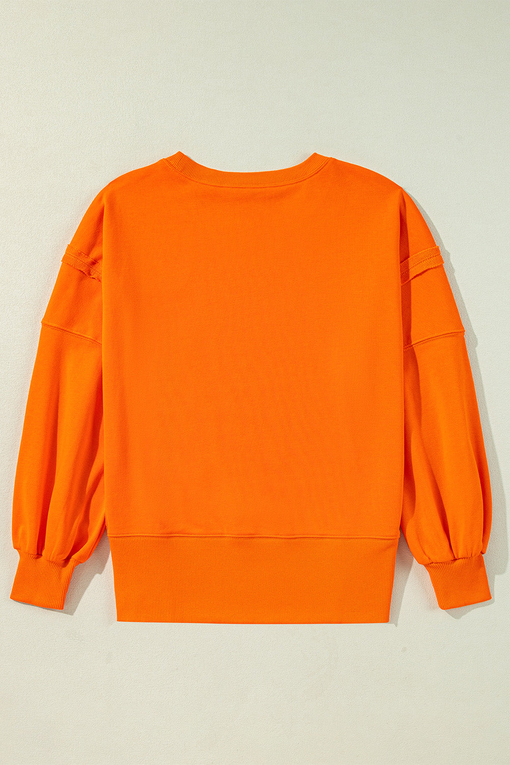 Side Slit Round Neck Long Sleeve Sweatshirt - Classique Collection