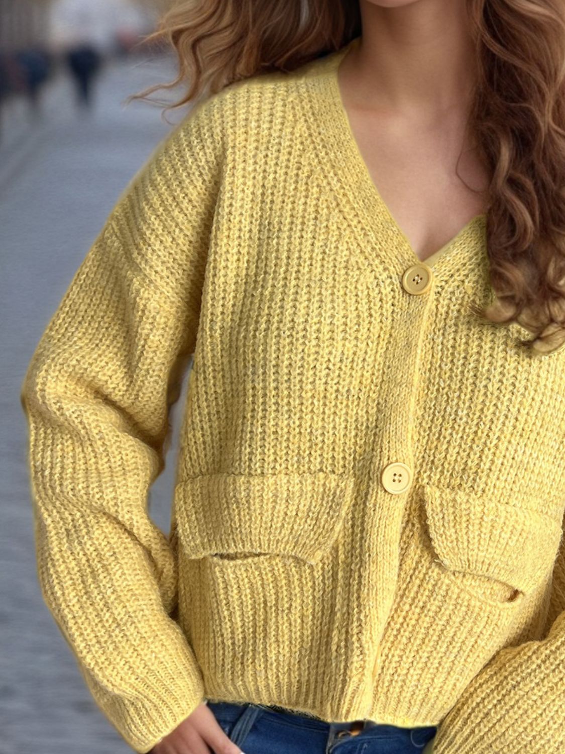 Button Down Long Sleeve Cardigan - ClassiQ