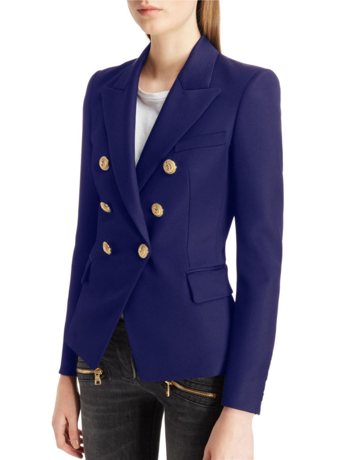 Lapel Collar Long Sleeve Blazer - Classique Collection