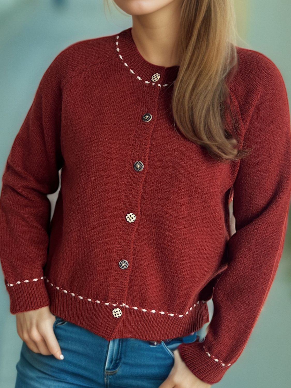Button Down Long Sleeve Cardigan - ClassiQ