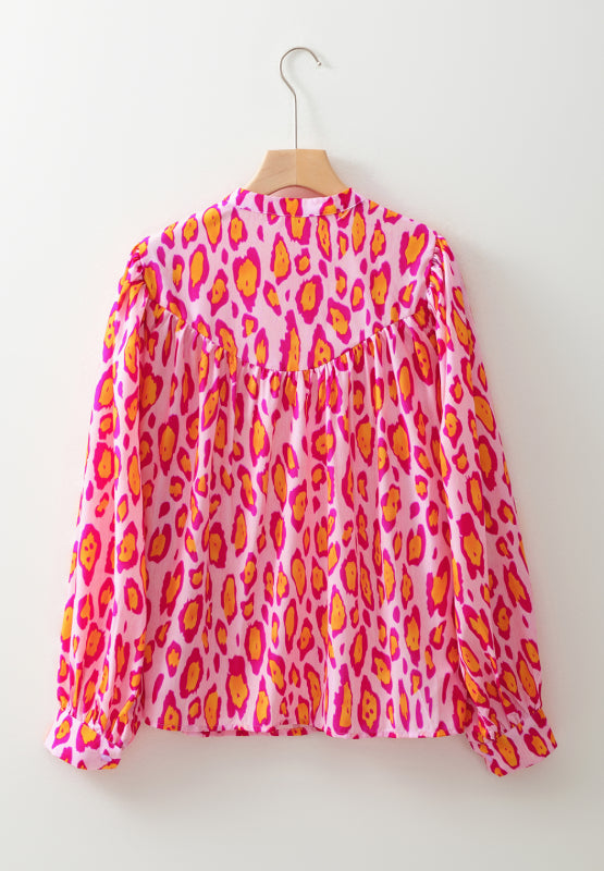Leopard Print Button Down Long Sleeve Shirt - Classique Collection