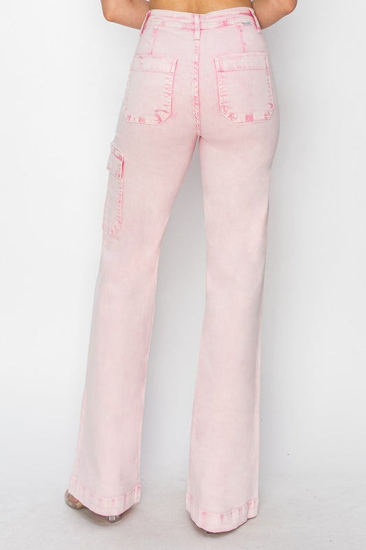 RISEN Full Size High Rise Cargo Pocket Jeans - Classique Collection