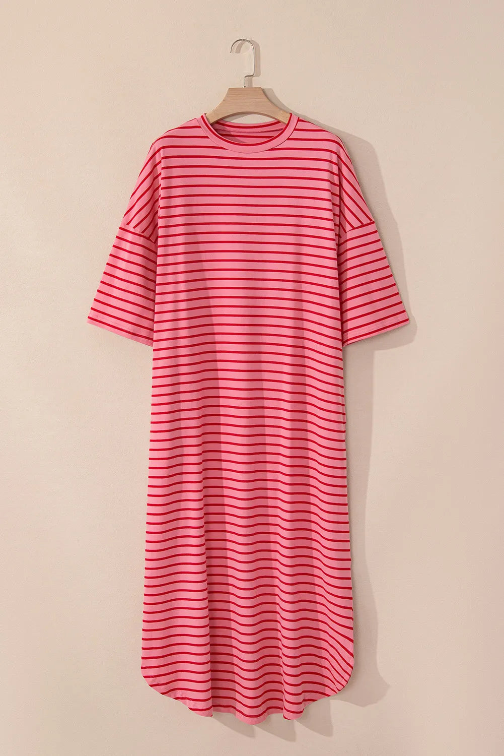 Pocketed Striped Half Sleeve Tee Dress - Classique Collection
