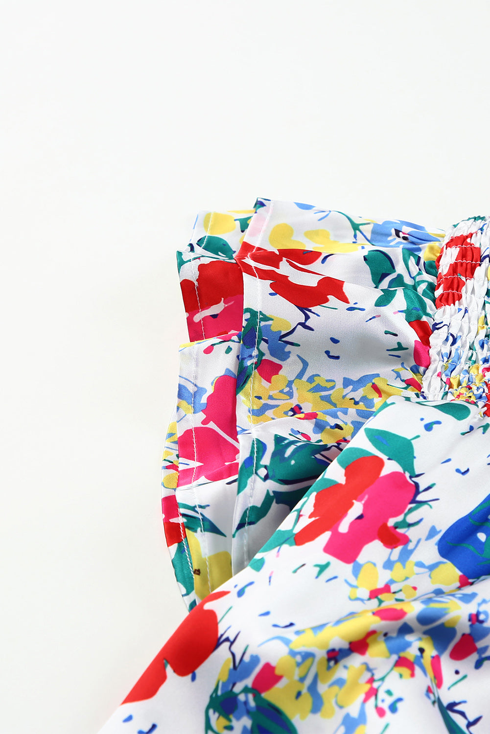 Plus Size Floral Smocked Flutter Sleeve Blouse - Classique Collection