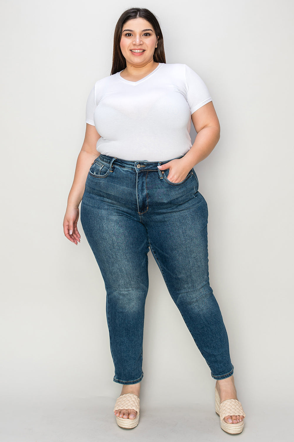 Judy Blue Full Size Tummy Control High Waist Slim Jeans - Classique Collection
