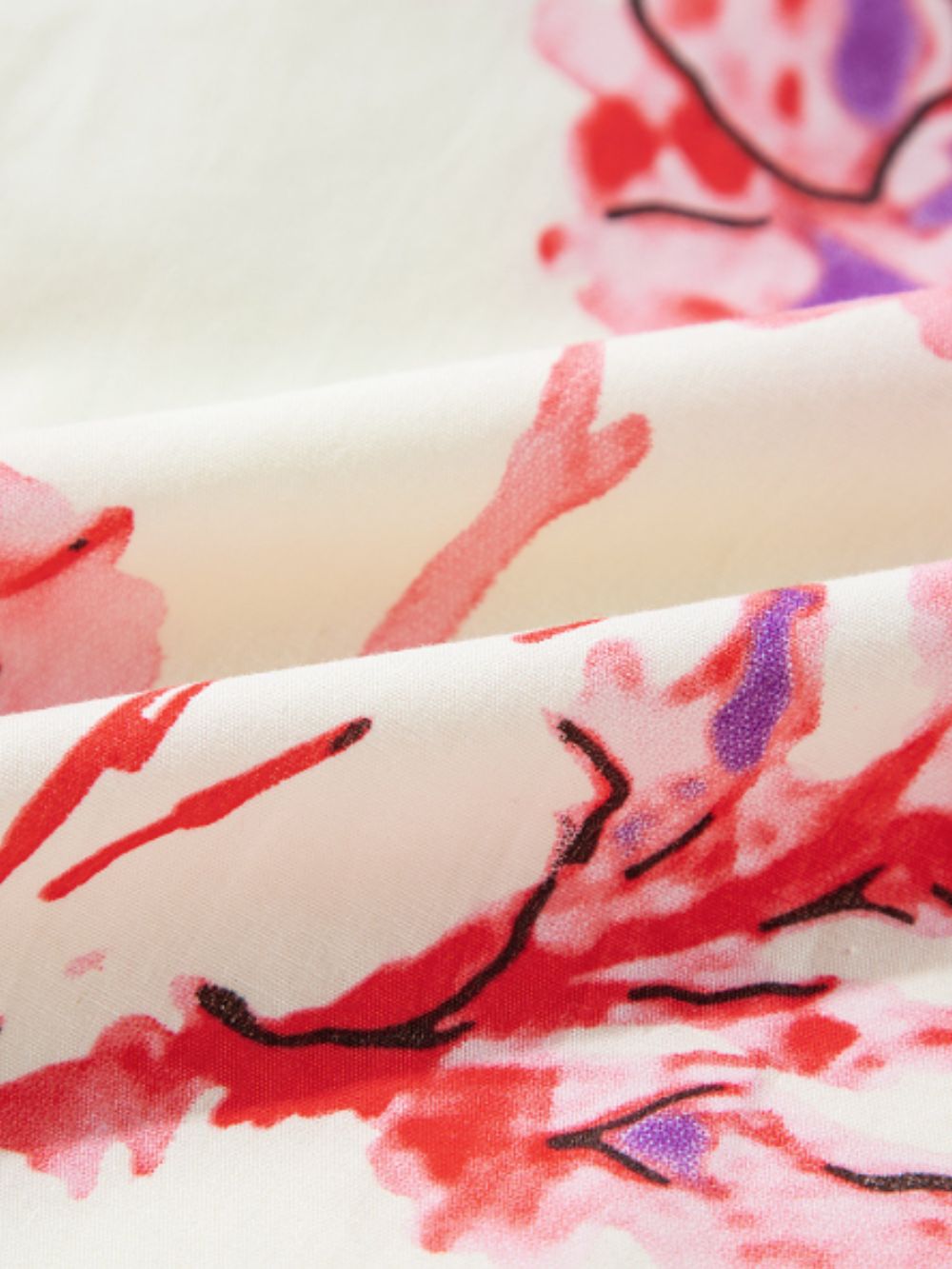 Tied Flower Printed Three-Quarter Sleeve Dress - Classique Collection