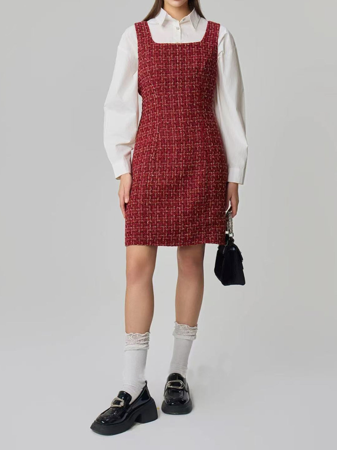 Square Neck Wide Strap Dress - Classique Collection