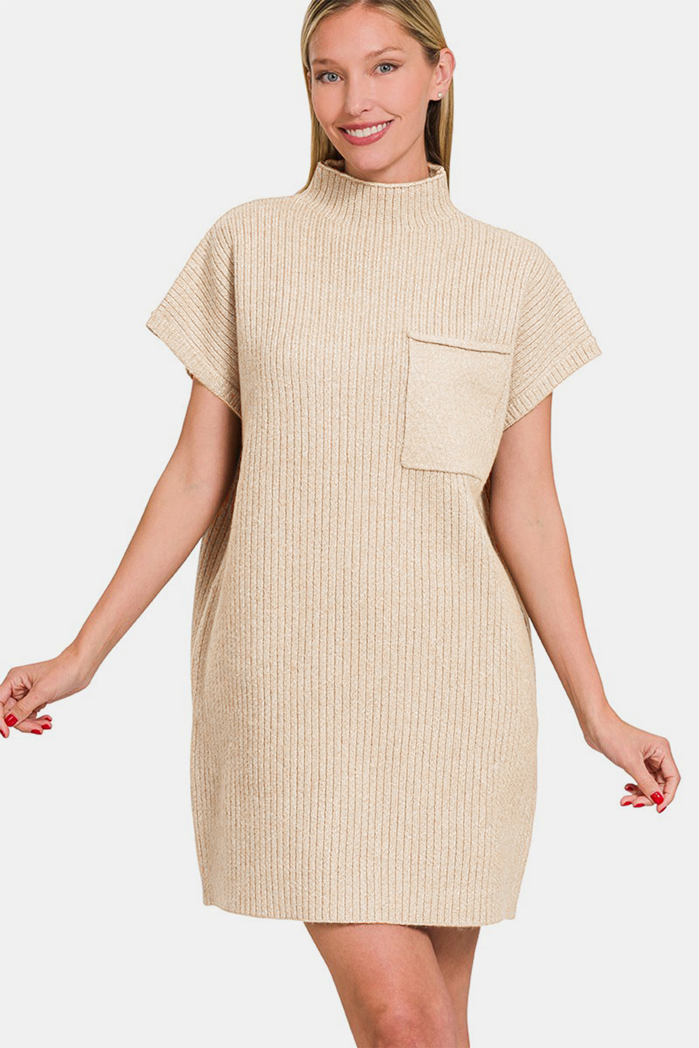 Zenana Short Sleeve Sweater Mini Dress - Classique Collection